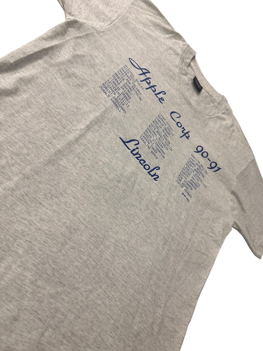 Vintage 90’s Screen Stars Apple Corp 90-91 Lincoln Single Stitch T-Shirt - The Hennessy Archive
