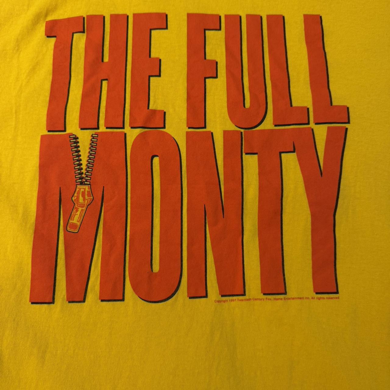 Vintage 90s The Full Monty Movie Promo T-Shirt Yellow Graphic Tee