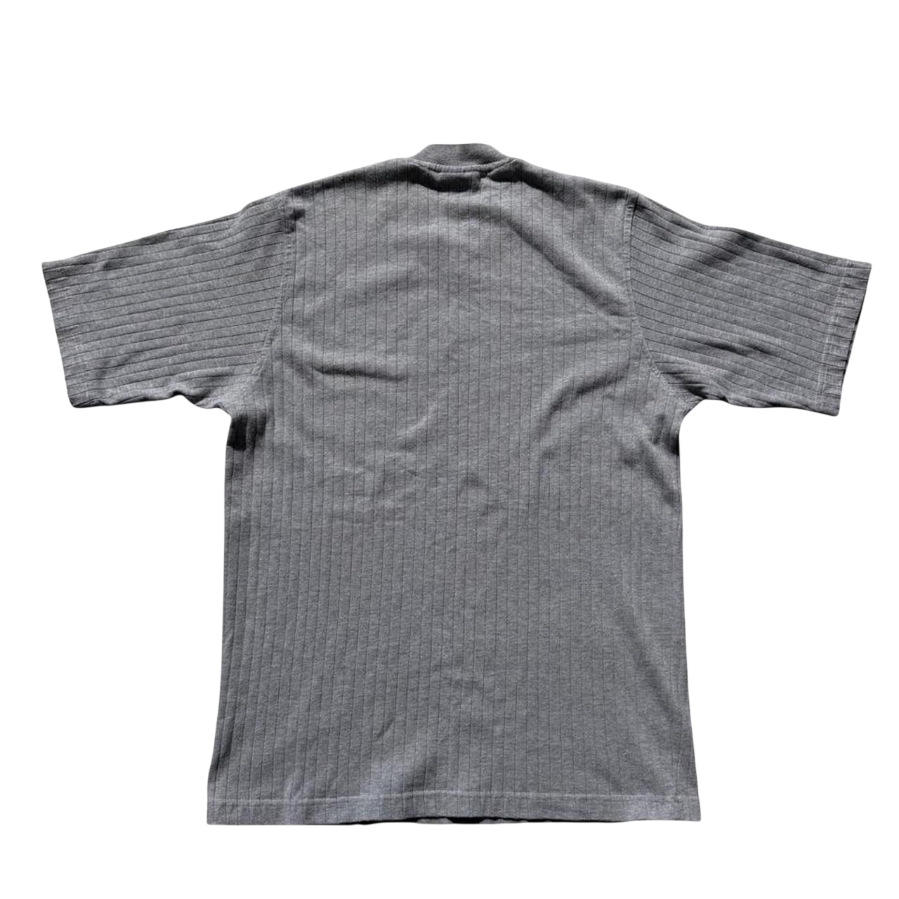 Vintage 1999 Adidas Ribbed V-Neck Centre Logo T-Shirt
