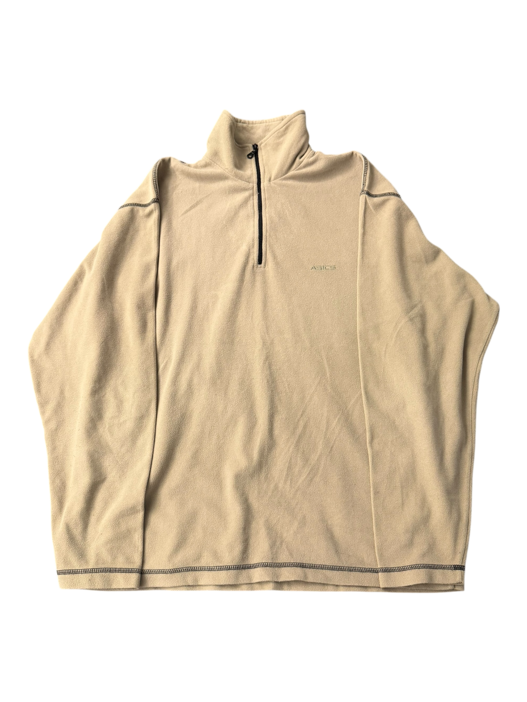 Vintage Asics Embroidered Quarter Zip Fleece Jumper - The Hennessy Archive
