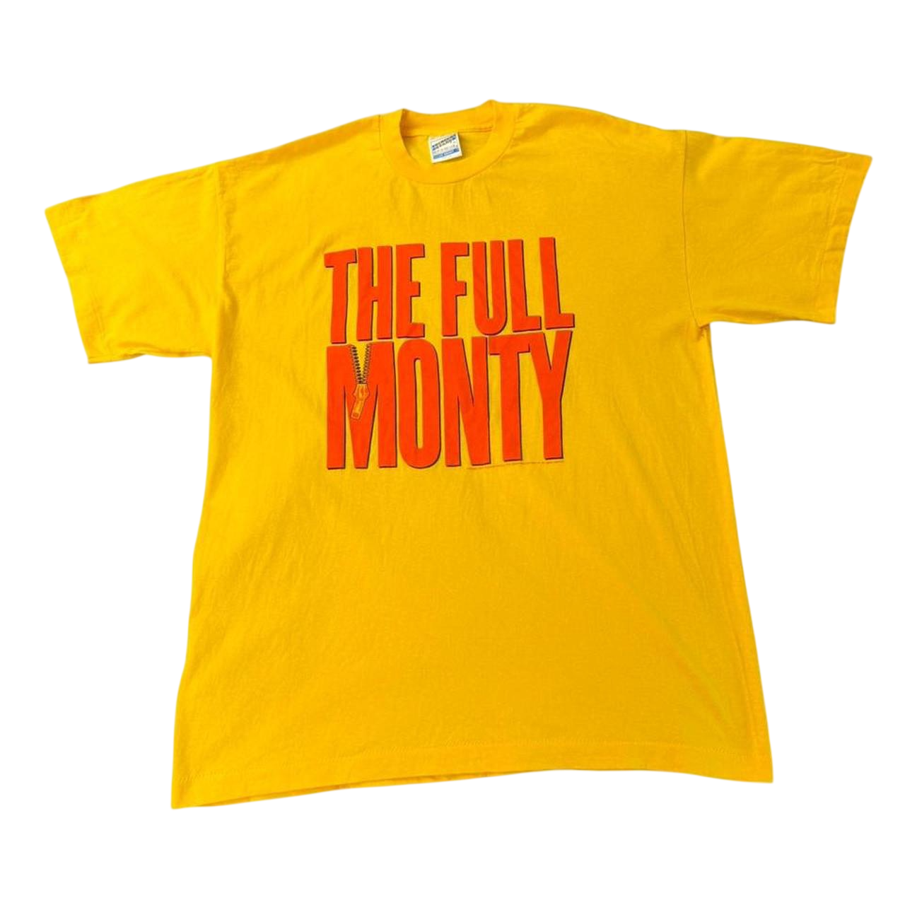 Vintage 90s The Full Monty Movie Promo T-Shirt Yellow Graphic Tee