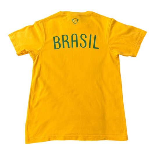 Vintage Nike Total 90 Brasil football T-shirt from The Hennessy Archive, featuring bold team logo and classic Y2K 2000s style.