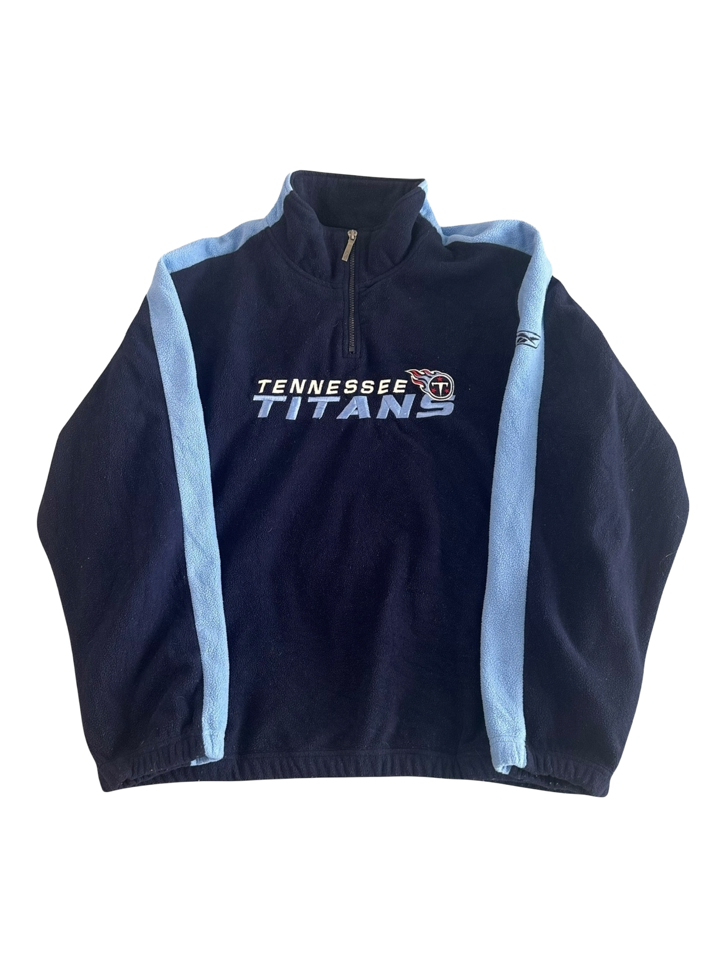 Reebok Tennessee Titans Quarter Zip Fleece Jumper - The Hennessy Archive