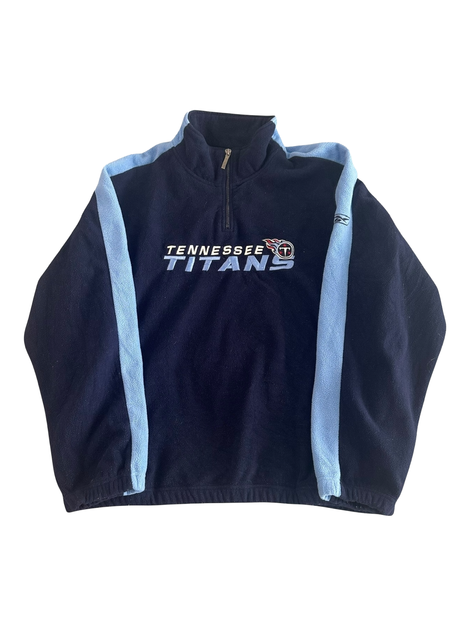 Reebok Tennessee Titans Quarter Zip Fleece Jumper - The Hennessy Archive